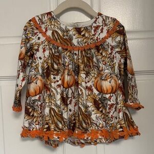 Autumn Pumpkin Print Baby Dress